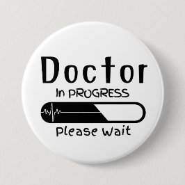 Doktor im Gange Bitte warten Button