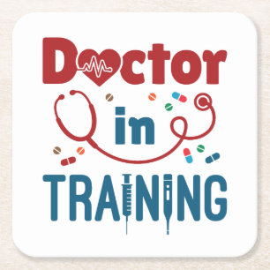 Doktor in der Ausbildung Rechteckiger Pappuntersetzer