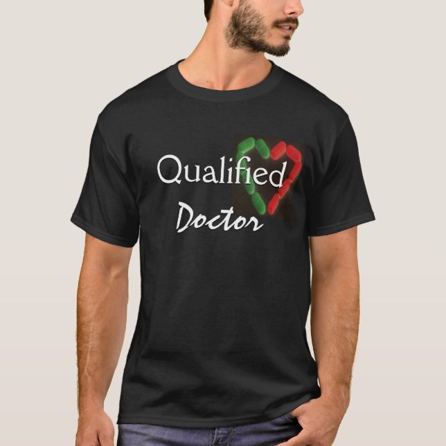Doktor in Schwarz T-Shirt (Vorderseite)