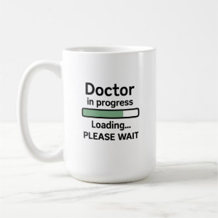 Doktor in Tasse zum Laden von Dokumenten
