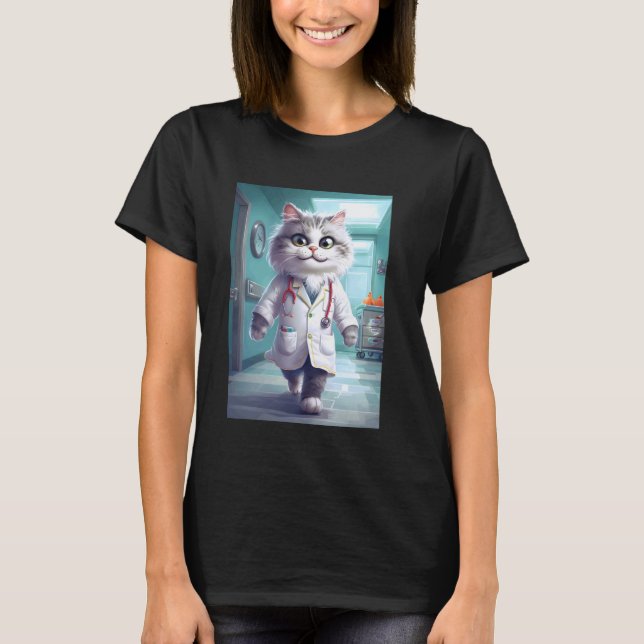 Doktor Katze T-Shirt (Vorderseite)