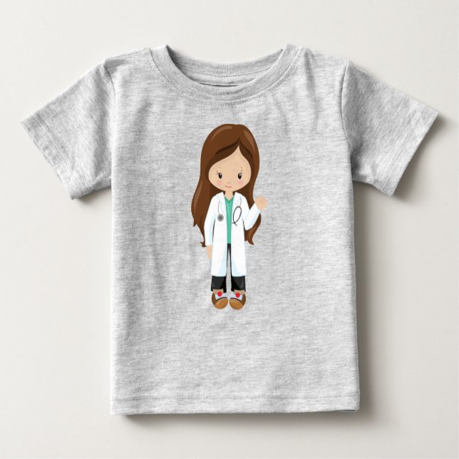 Doktor, Krankenschwester, Stethoskop, Labrador, Br Baby T-shirt (Vorderseite)
