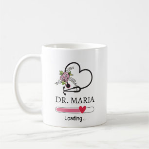 Doktor Lade Herz Stethoskop Personalisierter Name Kaffeetasse