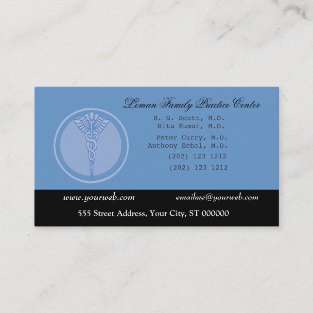 Doktor M.D. Business und Verabredung Terminkarte (Vorderseite)