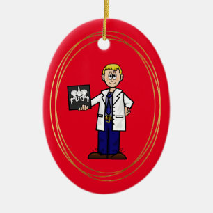 Doktor mit Angesagter Röntgenweihnachtsdekoration Keramik Ornament