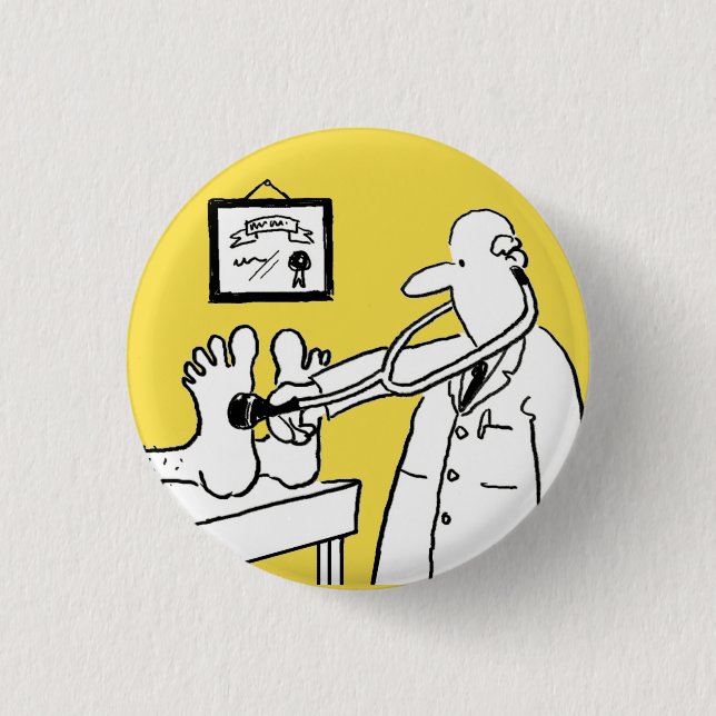 Doktor mit Stethoskop Prüffutter Button (Vorderseite)