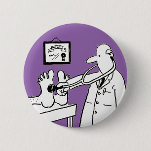 Doktor mit Stethoskop Prüffutter Button