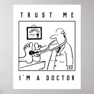 Doktor mit Stethoskop Prüffutter Poster