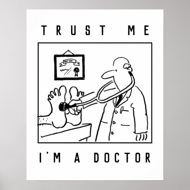Doktor mit Stethoskop Prüffutter Poster (Vorne)