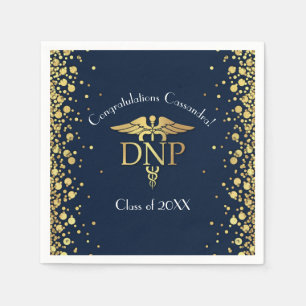Doktor Nursing Practice Abschluss Navy Blau Gold Serviette