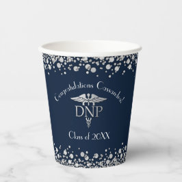 Doktor Nursing Practice Abschluss NavyBlue Silber Pappbecher