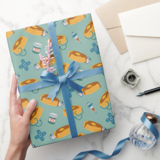 Doktor Pfannkuchen Blassgrün Geschenkpapier