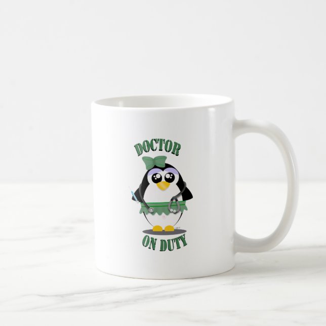 Doktor Pinguin im Dienst(weiblich) Kaffeetasse (Rechts)