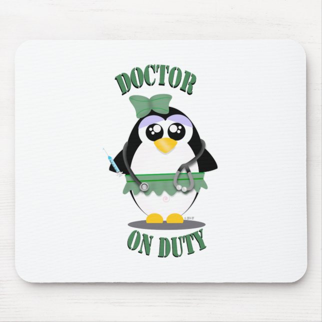 Doktor Pinguin im Dienst(weiblich) Mousepad (Vorne)