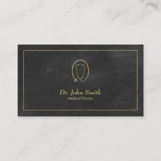 Doktor, Schwarze Leinwand, Goldener Rahmen und Ste Terminkarte