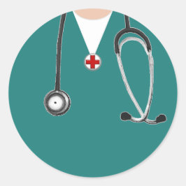 Doktor Scrubs Runder Aufkleber