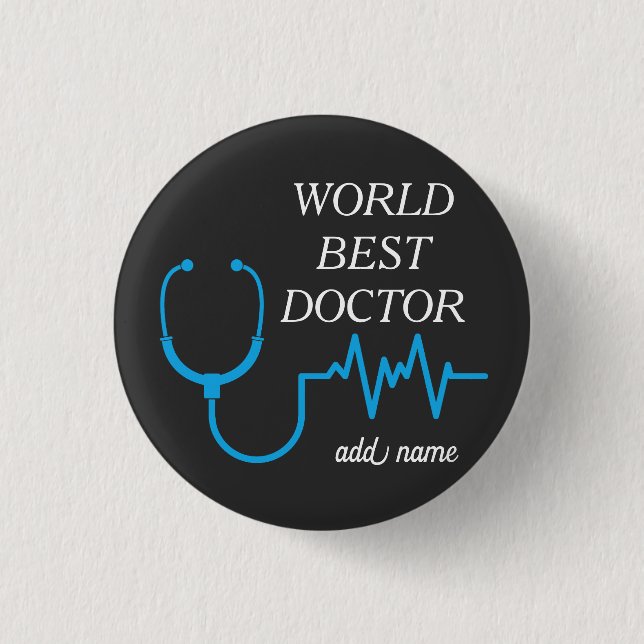 Doktor Stethoscope Practitioner Hospital Medicine Button (Vorderseite)