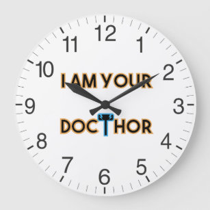 Doktor und Thor Pun Große Wanduhr