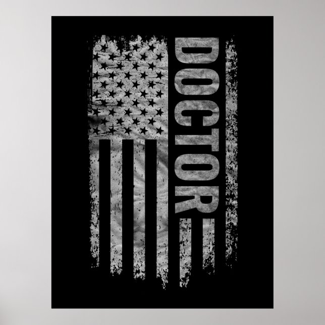 Doktor USA-Flagge Distressed-Design Poster (Vorne)
