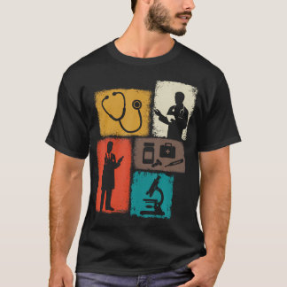 Doktor Vintage Collage Medizin Männer Arzt Chirurg T-Shirt
