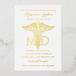 Doktor von Medicine Abschluss Gold Folieneinladung
