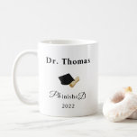 Doktorand Dr. Doktorat Abschluss Geschenk lustig Kaffeetasse<br><div class="desc">personalisierte komische "fertige" Tasse als Geschenk für diejenigen,  die ihren Phd</div>