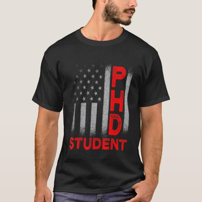 Doktorand Student Dissertation US Flags Doktorat G T-Shirt (Vorderseite)