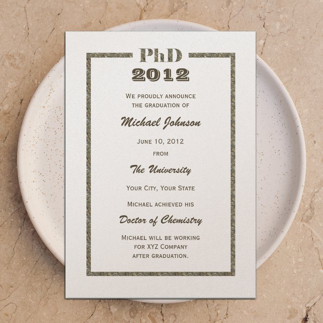 Doktoranden Abschluss Ankündigung Metallic (Von Creator hochgeladen)