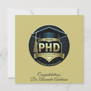 Doktorarbeit Abschluss Verteidigung Gold Grußkarte