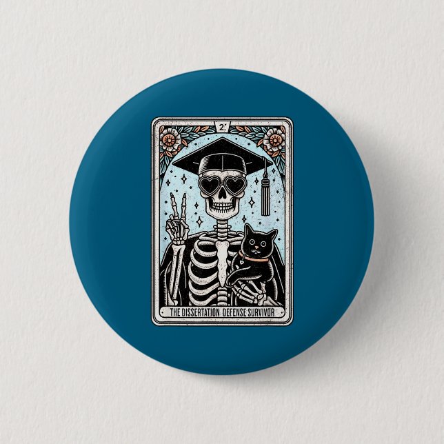 Doktorarbeit PhD Abschluss Tarot Design Button (Vorderseite)
