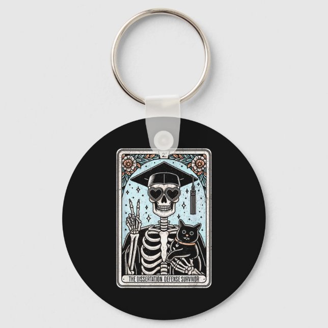 Doktorarbeit PhD Absolvent Tarot Design Schlüsselanhänger (Vorderseite)