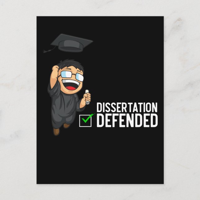 Doktorat Abschluss Dissertation Verteidigung PhD Postkarte (Vorderseite)