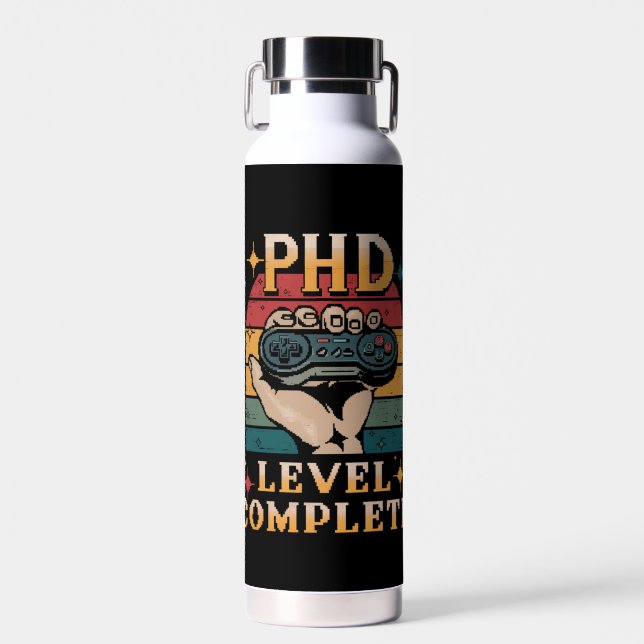 Doktoratsstudium zum Abschluss-Gaming Trinkflasche (Vorne)
