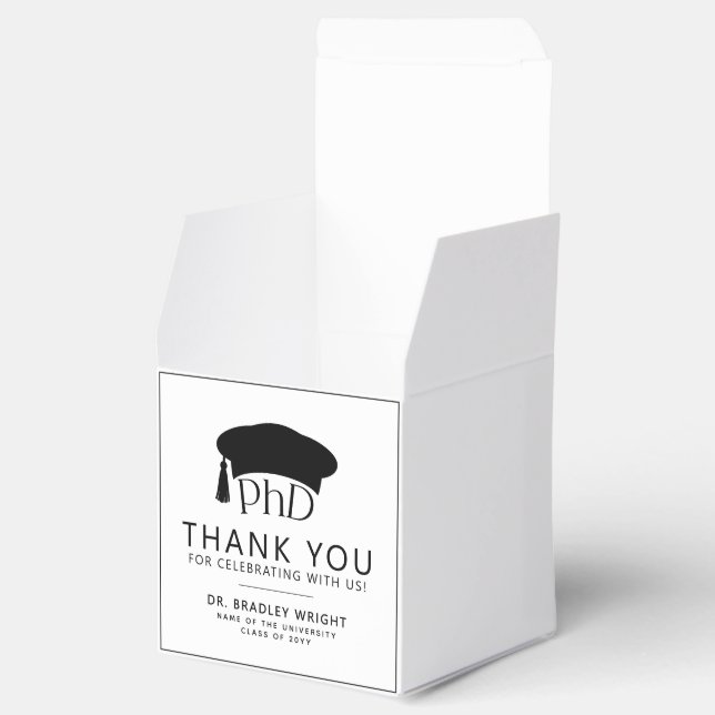 Doktorhut Abschluss Danke Geschenkschachtel (Geöffnet)