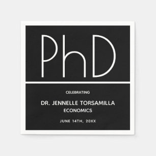 Doktortitel Abschluss Black Party Napkin Serviette
