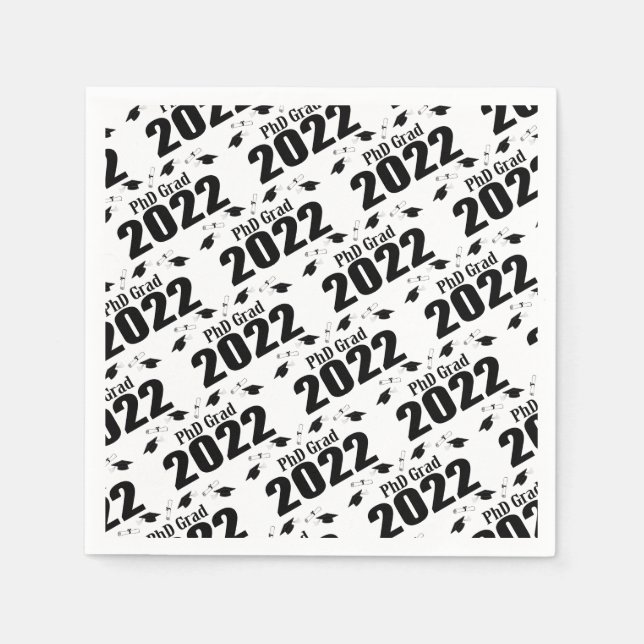 Doktortitel und Diplome (schwarz) Serviette (Vorderseite)