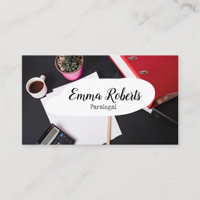 Dokumente Rosa Rechtsanwalt Paralegal Visitenkarte (Vorderseite)