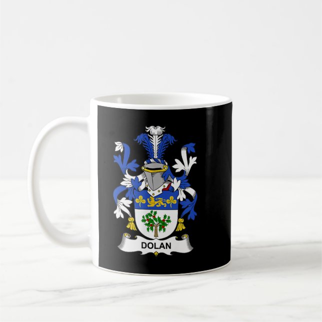Dolan Coat of Arms Familienwappen Kaffeetasse (Links)
