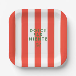 Dolce Far Niente Italien Rote Cabana Pappteller