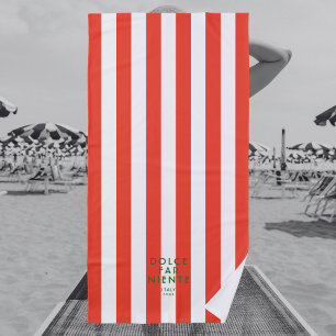 Dolce Far Niente Italien Roter Streifen Zielort Strandtuch