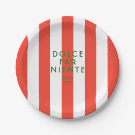 Dolce Far Niente Italien Rotes Cabana Party Pappteller