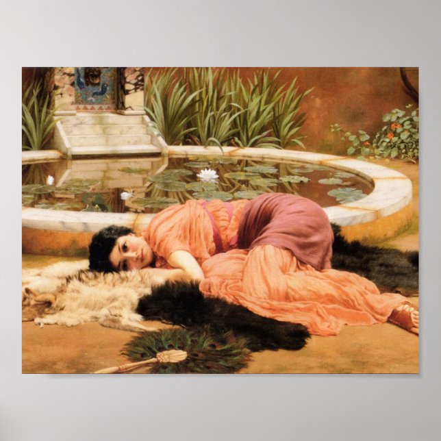 Dolce Far Niente von John Godward Poster (Vorne)
