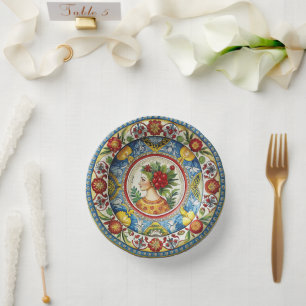 Dolce & Gabbana Sicilian Cart Whimsy Paper Plate Pappteller