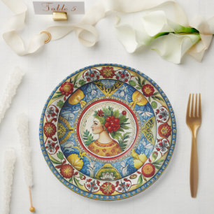 Dolce & Gabbana Sicilian Cart Whimsy Paper Plate Pappteller