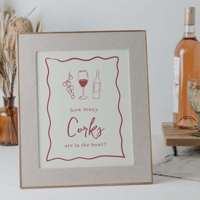 Dolce Vita Brautparty "Wie viele Korks" Zeichen Poster (Von Creator hochgeladen)