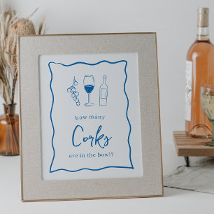 Dolce Vita Brautparty "Wie viele Korks" Zeichen Poster