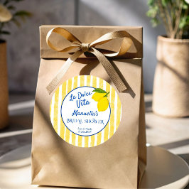 Dolce vita gelbe Lemons Italienisches Brautparty Runder Aufkleber