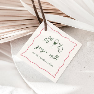 Dolce Vita Handgeschriebenes Brautparty Geschenkanhänger