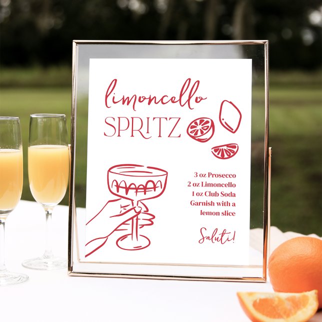 Dolce Vita Italian Limoncello Spritz Drink Sign Poster (Von Creator hochgeladen)