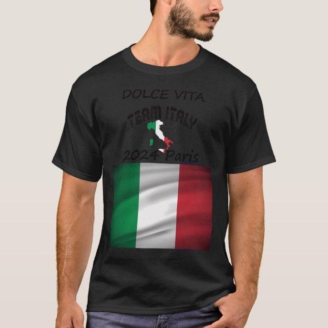 Dolce Vita Italien 2024 in Paris für Olympiade T-Shirt (Vorderseite)